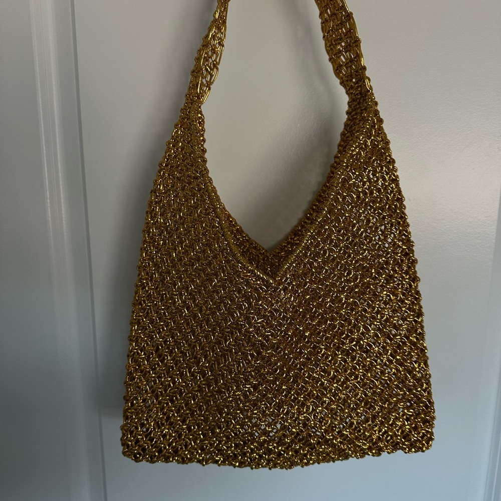 J. Crew Metallic Gold Shoulder Bag